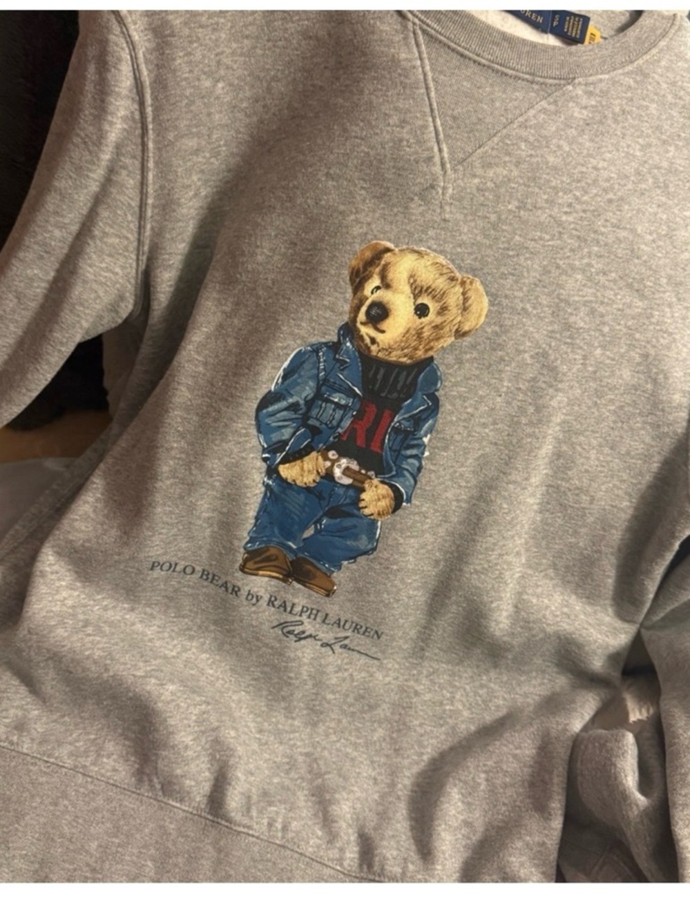 Polo by Ralph Lauren Grey Crewneck Sweatshirt with Navy Label